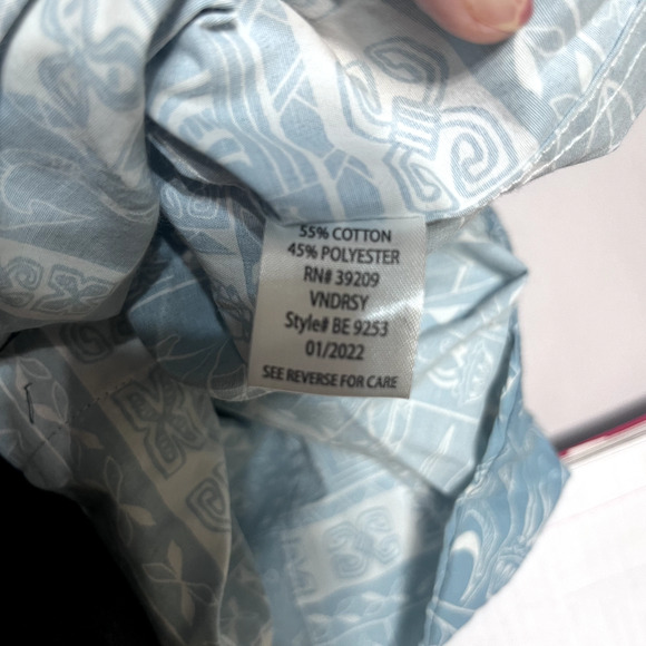 Burnside Button up Casual Shirt sz S Short Sleeve Blue Beach Fish Tropical Tiki - Picture 8 of 8